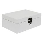 Little Birdie ART STORY Paintable Canvas MDF Box With Latch L7 X W5 X H2.75 Inch 1Pc|MDF Box with Canvas Cover for DIY Painting and Decoration