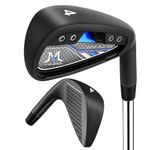 MAZEL Mens Golf Iron Club Single 1,2,3,4,7 Iron CNC Milled Face Steel Shaft Iron Golf (Black RH, #4 Iron Single)