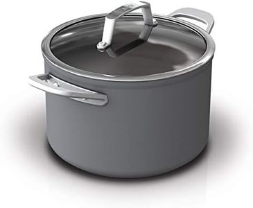 Ninja C30465 Foodi NeverStick Premium 6.5-Quart Stock Pot with Glass Lid, Hard-Anodized, Nonstick, Durable & Oven Safe to 500°F, Slate Grey