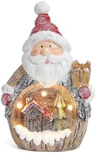 Leekung Santa Claus Christmas Decorations - Indoor Home Decor with LED Lights, Table Decorations, Figurines, Holiday Decorations, Battery Operated, 6H Timer, Xmas Gifts