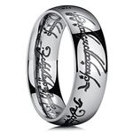 King Will 7mm One Ring for Men Magic Power Rings Silver Titanium Rings Black Plated Wedding Band for Men Women Comfort Fit High Polished W(11.5)