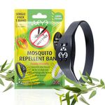 THEYE Mosquito Repellent Bracelet - Anti Mosquito Bracelet for Adults - 100% Natural, Deet Free Mosquito Repellent Bands - Provides Up to 2 Weeks Protection - Large Black Wristband
