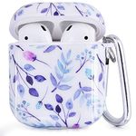 CAGOS Compatible with Airpod Case Cute, Protective Airpods Wireless Case Marble Cover Skin with Keychain for Apple Airpods 2/1 Charging Case Women Men (Purple Bamboo)