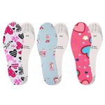 WLLHYF 3 Pairs Shoe Insoles for Kids Memory Sponge Shoe Inserts Kids Heel Grips Soft and Breathable Child Size Insoles Cut Any Size for Children and Toddler Autumn Winter