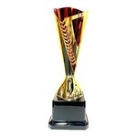 Express Medals Trophy Cup - Gold with Red Arrow Detail Trophy for Sport Tournaments, Competitions, Recognition or Award, 10 Inches Tall x 3 Inches Wide