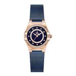 SK Fashion Women Watches with Crystal Diamond Ladies Dress Watch with Genuine Leather and Stainless Steel Band (Blue Mesh)