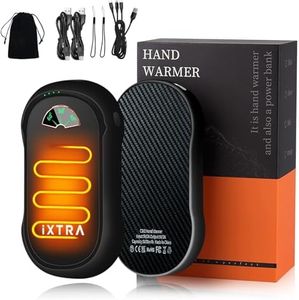 iXTRA Hand Warmers Rechargeable 2 Pack, 2 in 1 10000mAh Portable Electric Hand Warmers Reusable, 16 Hrs Warmth 3 Levels Heat Up to 60℃ Pocket Hand Warmer, Heat Therapy Great for Outdoors Warm Gifts