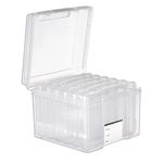 MATANA Photo Storage Box & Seed Storage Box Organiser (5"x7") Including 6 Photo Cases & Labels - For 600 Family Photos, Sticker Storage, Crafts Organiser