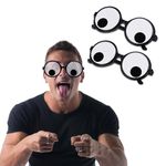 Axlksia 2 Pcs Googly Eye Glasses, Novelty Shaking Glasses with Eyes, Funny Googly Eyes Glasses for Adults Kids