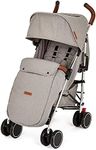 Ickle Bubba Discovery Max Pushchair, Lightweight Stroller, 6 Months to 4 Years, Includes UPF 50 Hood, Rain Cover, Footwarmer, (Grey on Silver Chassis)