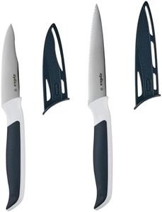 Zyliss Comfort 2-Piece Paring Knife Set - Japanese Stainless Steel Knife - Non-Slip Contoured Handle for All Hand Sizes - Travel Knives with Safety Kitchen Blade Guards - Dishwasher Safe - 2 Pieces