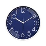 Amazon Brand - Solimo Plastic Wall Clock, Quartz Movement, Silent Sweep, Modern Embossed, Easy-to-Read Time Indicator (30 Cm X 30 Cm, Blue), Analog