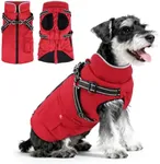 Dog Winter Coat with Harness Built-