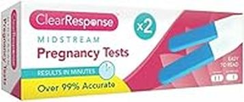 Clear Response midstream Pregnancy Test 2 Pack, 99% Accurate, Fater Than a Minute