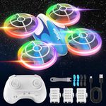 RC Drone for Kids and Beginner, RC Quadcopter with 3 Batteries, Mini Drone for Kids with Lights, Altitude Hold and 3D Flip,One Touch Take-Off/Landing, Birthday Gifts for Boys and Girls (Blue)