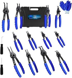SGT Snap Ring Pliers Set, 14pcs Internal & External Retaining Ring Circlip C Clip Pliers with 45°/90° Bent and Straight Pliers,Hook & Pick,Heavy Duty Removal Tool with Storage Case & Gloves