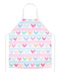 TOPWAYS Kids Aprons, Cute Cartoon Kitchen Cooking Baking Apron for Boys and Girls, Children's Apron for Art Painting Gardening (colorful hearts)