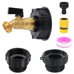 275-330 Gallon IBC Tote Tank Adapter,3-Size IBC Tote Adapter, 2.44" Fine、2 "Fine, and 2" Coarse Thread, Threaded Brass Hose Faucet Garden Hose Connector, Ton Barrels