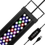 Zingbabu USB Aquarium Light,10W Full Spectrum Fish Tank Lights with Timer, Adjustable Extendable Bracket for 12-24 Inch Aquarium