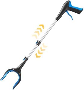 FGRHY Telescopic Grabber Reacher Tool, 5-Level Adjustable Length (23'' to 41'') - Trash Claw Gripper, Heavy-Duty Pickup Stick for Litter Picking, Yard Work, and Seniors (Blue)