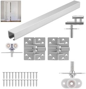 HBL' 2 Pack Bifold Door Hardware Kits, Bi-fold Door Hardware Set with 36 Inch Long Track for Folding Closet and Indoor Use, Heavy Duty and Easy to Install.