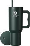 Enerjoy 40 oz Insulated Tumbler with Handle and Straw Lid, Stainless Steel Tumbler Cups, Reusable Insulated Mug, Double Vacuum Water Bottle for Water, Iced Tea or Coffee(Forest)