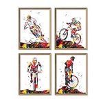 Mountain Biker Watercolor Print Set