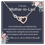 Mother of the Groom Gifts from Bride, Infinity Heart Wedding Necklace, Best Mother in Law Wedding Gifts, Wedding Jewelry for Women