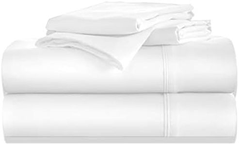 Split King Sheets Sets for Adjustable Bed, Luxury Sheets, 1000 Thread Count Egyptian Cotton Sheets, 5 Piece Cotton Split King Sheet Set, Sheets, 2 Fitted Sheets of 18" Deep Pocket, White