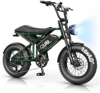 Qlife Spark D2 Electric Bike for Teens, 1800W Peak Motor Ebikes for Adults, 48V 15.6Ah Battery Adult Electric Bicycles, 16" Fat Tire Electric Motorcycle, 20+MPH Outdoor Mini E Bike Green