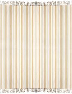 H HANSEL HOME Fouta Playa XXL de Algodón/Poliéster 210x240 cm con Flecos, Toalla Playa Grande para Familia, Toallas Gigantes de Playa para Verano y Vacaciones - Beige, A