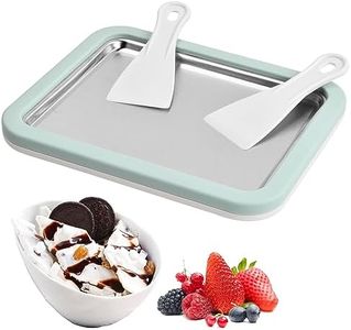 Cozlly Ice Plate for Ice Maker, Rolled Ice Cream Maker, Ice Plate for Ice Rolls, Ice Cream Machine, Ice Cream Rolls Plate with 2 Spatulas for Children, Home, Family, Gelato, Sorbet, Frozen Yogurt