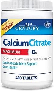 21st Century Calcium Citrate + D3, 400 Tablets Per Bottle (2 Pack)