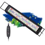 Led Aquarium Light, Full Spectrum Aquarium lamp with Timer, 10 dimmable Brightness Levels, Adjustable Timer Control 6/10/12 STD., SPL-45