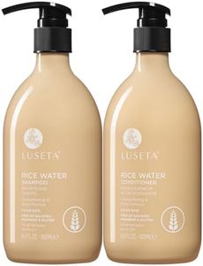 Luseta Rice Water Shampoo and conditioner Set Strengthening & Nourishing Revitalizes Shine for All Hair Types Hydrating & Frizz Control for Women and Men 16.9oz*2