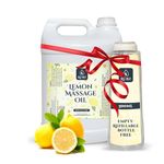 Rubz Lemon Massage Oil | Moisturizing & Nourishing Body Massage Oil for Men & Women | Best for Aromatherapy & Full Body Spa | 5 Litre