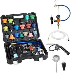 VEVOR Coolant Pressure Tester Kit, 47Pcs Radiator Vacuum Refill Kit with 3 Metal Adapters, Universal Fit, Automotive Cooling System Pressure Tester Tool, with Pressures Pump & Aluminum-Plastic Filler