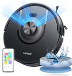 Laresar Robot Vacuum Cleaner with Mop, Ultra Strong 5000Pa Robotic Vacuum with Lidar Navigation, 3 in 1 Robot Hoover for Pet Hair,Dust, 5 Real-Time Mapping, App Control, Alexa (Mars01)