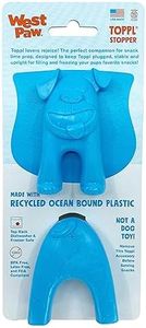 WEST PAW Toppl Stopper 2-Pack in Aqua Blue - Designed for Dog Enrichment, Accessory That Fits All Toppl Dog Toy Sizes - Makes Meal & Treat Prep Easy, Clean & Stable, Made in USA, Recycled Plastic