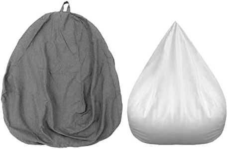 Extra Large Bean Bag Chairs Couch Sofa Cover Indoor Lazy Lounger for Adults Kids (Grey)