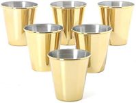 6PC - Gold Stainless Steel Shot Gla