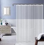 Dainty Home Shower Curtain Liner 3 Weighted Magnets Clear 4Gauge 70" L x 72" W Heavy Duty Shower Curtain Liner, Thick Shower Liner, Washable Long Shower Curtain Liner Waterproof Fabric Shower Curtain