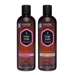 HASK Curl Care Shampoo and Conditioner Set for all curly hair types, vegan, cruelty-free, color safe, gluten-free, sulfate-free, paraben-free - 12 Fl Oz each