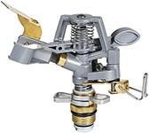 YAMATIC 1/2 Inch Zinc Impact Sprinkler Head, Heavy Duty Impact Sprinkler Head with Nozzles, Adjustable 20° to 360° Circle Pattern for Garden, Lawns, Yard Irrigation