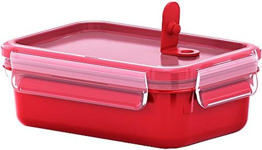 Emsa Contenitore per microonde Clip & Micro 517771 | Valvola per microonde | 0,55 L | Scatola per il pranzo | Misura integrata | Prodotto in Germania | Rosso/Trasparente