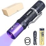 LIGHTFE Blacklight UV Flashlight 365nm UV301D for UV Glue Curing, Rock and Mineral Fluorescent Glowing, Pet Urine Detector, AC Leak Detector