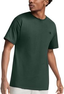 Champion Men's Classic Short Sleeve T-Shirt, Standard Fit, Midweight 100% Cotton, Available in Regular and Big & Tall, Dark Green, Large