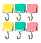 Magnetic Hooks Creative All-Purpose Kitchen Super Strong Magnet Free Nails Hook Up for Workshop Office Garage Kitchen Microwave Oven Refrigerator Bathroom Fridge Doors Load 2kg（Total 6Pack）