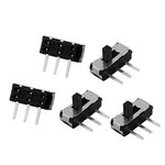 Sourcingmap 5pcs 2 Position 3P SPDT SMT Surface Mounted Devices Self Locking Mini Power Slide Switch 9mmx3mmx3mm