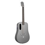 LAVA ME 4 Electro-Acoustic Guitars Carbon Fiber Travel Smart Audio Guitar with 3.5 inch TouchScreen, HILAVA 2.0 System, Right-handed, FreeBoost 3.0, Airflow Guitar Bag (36" Space Gray)
